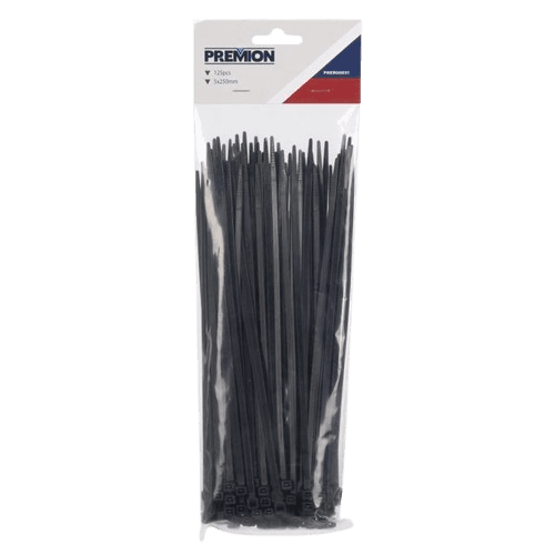 CABLE TIES 8" BLACK - 100/BAG
