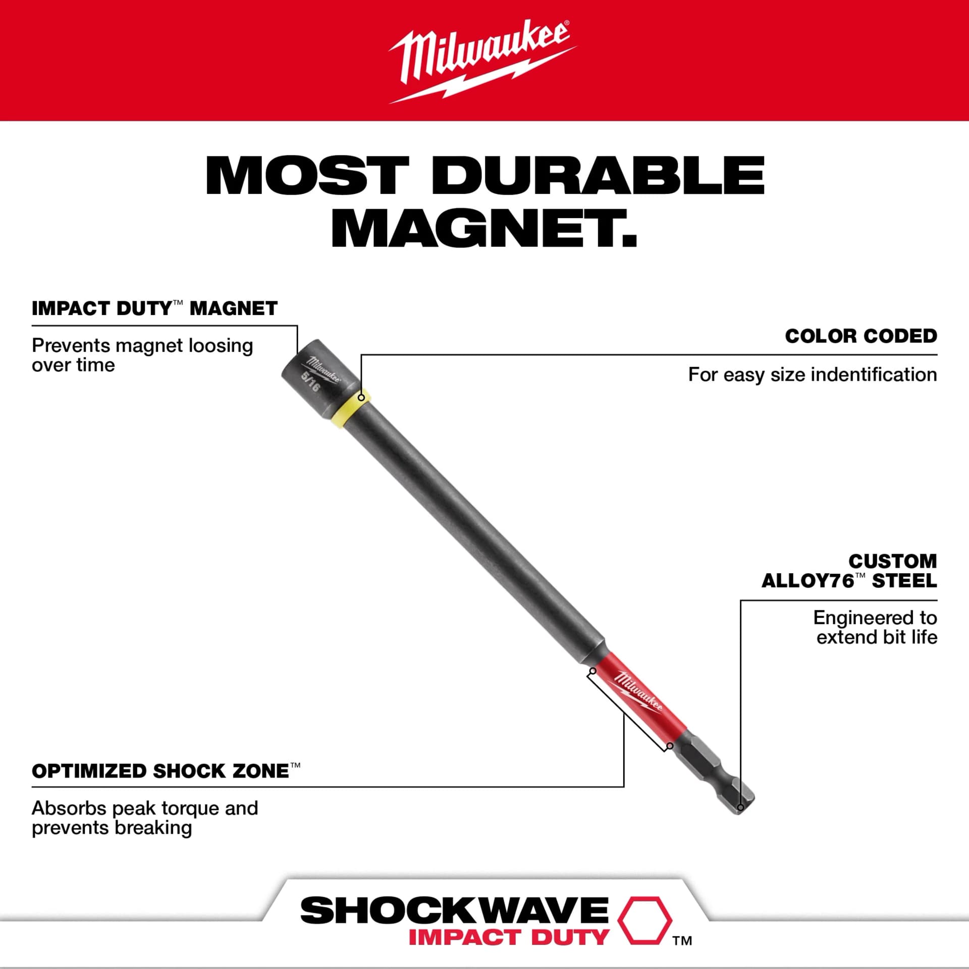 SHOCKWAVE Impact Duty™ 6" Magnetic Nut Drivers 
Walk Around